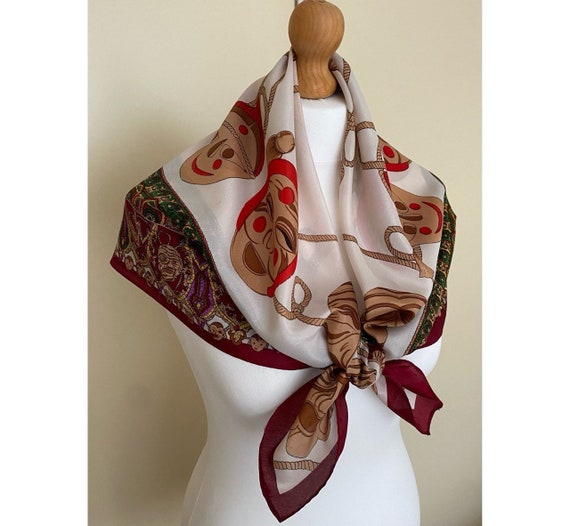 FOULARD CARRÉ SCARF soie silk gayamée Paris peint main décor Afrique EUR 12,90 - FR