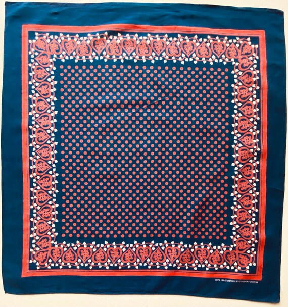 小物 60s Dot a Bandanna Vintage Polka Dots Cotton Bandana 70s 80s Small Baumwolle