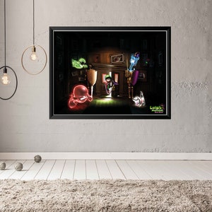 Luigi&#39;s Mansion Dark Moon Arcade Video Game Poster B2 Size OFFSET