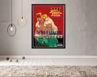 Street Fighter III New Generation Arcade Video Game Poster B1 Size OFFSET
