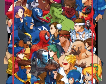 Marvel Vs. Capcom Arcade Game Poster B2 Size OFFSET - Etsy