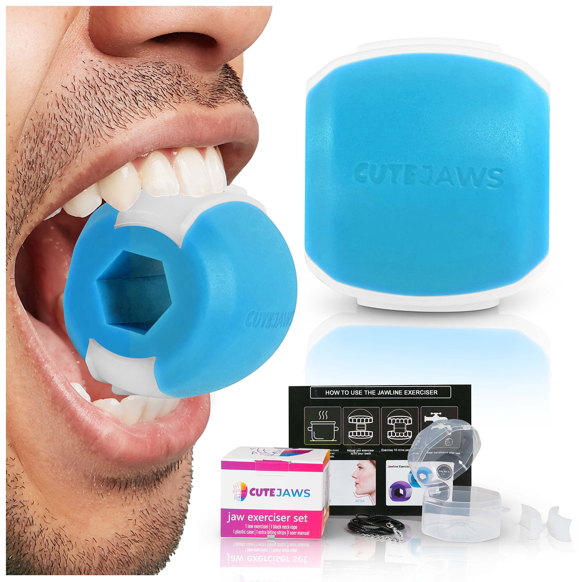 Jawliner Fitness Chewing Gum Cannelle Miel - Entraîneur de Mâchoire pour  Exercices