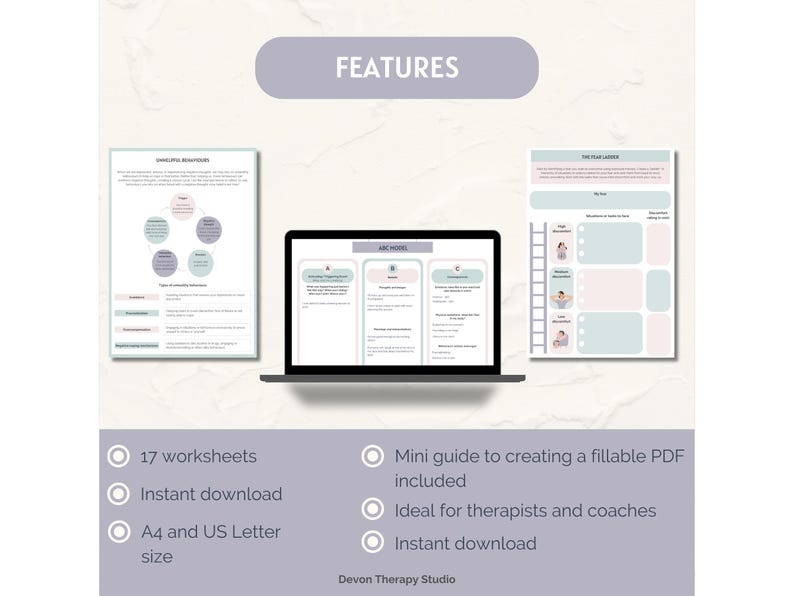 CBT Worksheets Bundle, Mental Health Worksheets, Cognitive Distortions ...