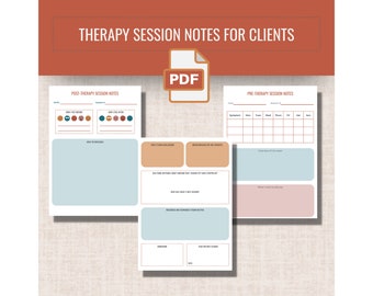 Printable Therapy Session Notes for Clients, Counselling Notes,  Therapy Notes, Coaching Notes, Mental Health Notes, Therapy Resources