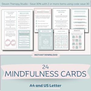 Mindfulness Cards, Mindfulness Meditation, Guided Meditations, Guided Visualisation, Therapy Resources, Counselling Aid, Breathing Exercises