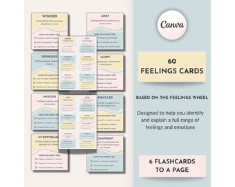 Feelings Cards, Mood Cards, Emotions Cards, Therapy Resources, Coaching Tools, Counselling Resources, DBT Cards, CBT Cards, Psychology Tools