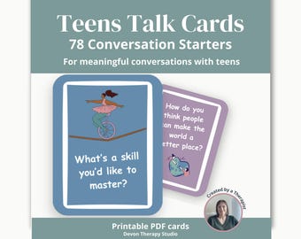 Teen Conversation Cards Printable | Therapie Eisbrecher Fragen für Betreuer, Eltern & Schulen | Ressourcen für psychische Gesundheit