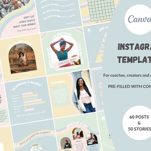 InstagramTemplates | Social Media Post | Coaching Instagram Post | Instagram Story | Wellness Social Media Post | Bright Canva templates |