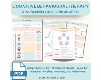 Zestaw arkuszy CBT, Arkusze zdrowia psychicznego, Zniekształcenia poznawcze, Terapia CBT, Błędy myślenia, Umiejętności radzenia sobie z lękiem, DBT, Psychologia