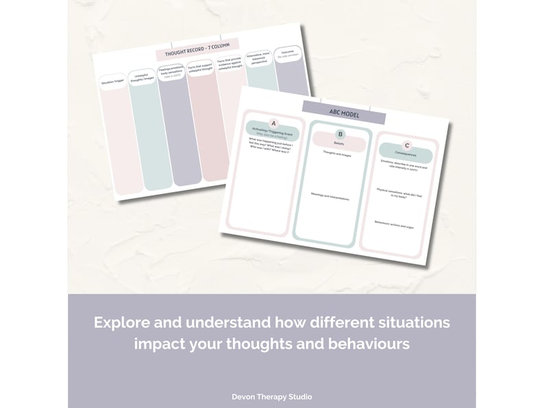 CBT Worksheets Bundle, Mental Health Worksheets, Cognitive Distortions ...