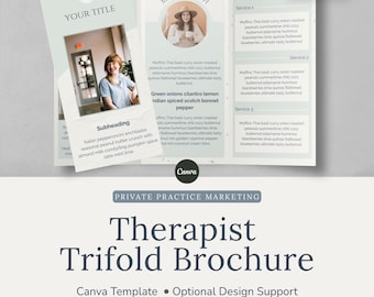 Therapist Trifold Brochure Template | Editable Canva Leaflet for Counsellors & Coaches (Digital Download)