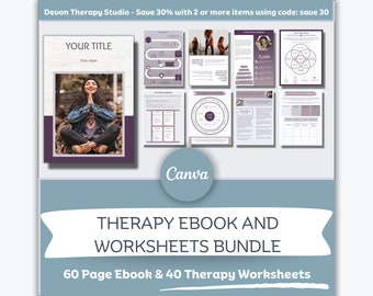 Canva Ebook Template, Coaching Worksheet Templates, Therapy Worksheet Templates, Therapy and Life Coach Workbook, Lead Magnet Templates
