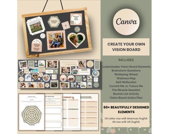 2025 Vision Board Kit, Dream Board, Digital Vision Board, Vision Board Planner, Manifestation Board, DIY Vision Board, Motivational Board