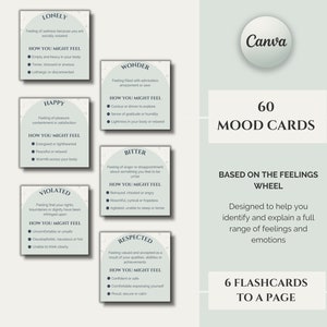Tarjetas de estados de ánimo, tarjetas de sentimientos, tarjetas de emociones, recursos de terapia, herramientas de coaching, recursos de asesoramiento, tarjetas de TCD, tarjetas de TCC, herramientas de psicología