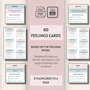 Cartes de sentiments, cartes d’émotions, ressources thérapeutiques de cartes d’humeur, outils de coaching, ressources de conseil, cartes DBT, cartes CBT, outils de psychologie