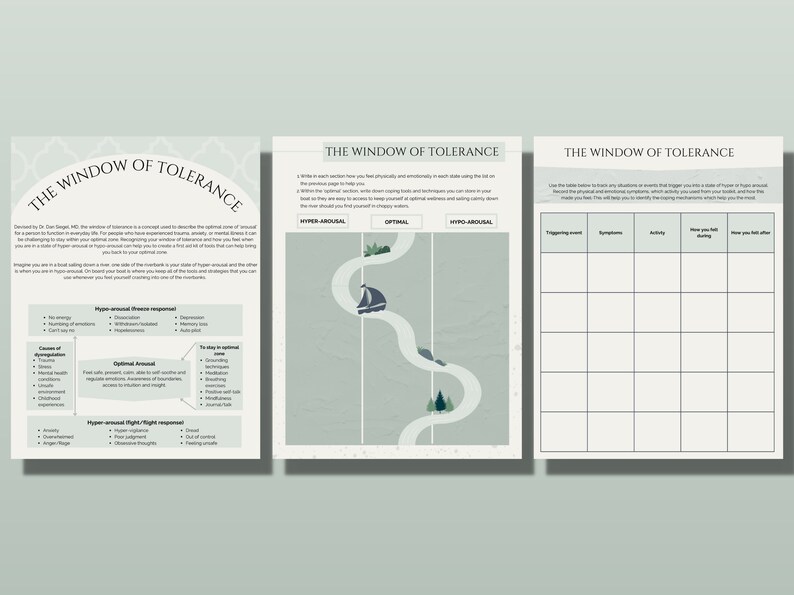 Window of Tolerance Worksheets, Trauma Therapy, Therapy Tools, Adult ...