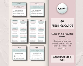 Feelings Cards, Mood Cards, Emotions Cards, Therapy Resources, Coaching Tools, Counselling Resource, DBT Cards, CBT Cards, Psychology Tools