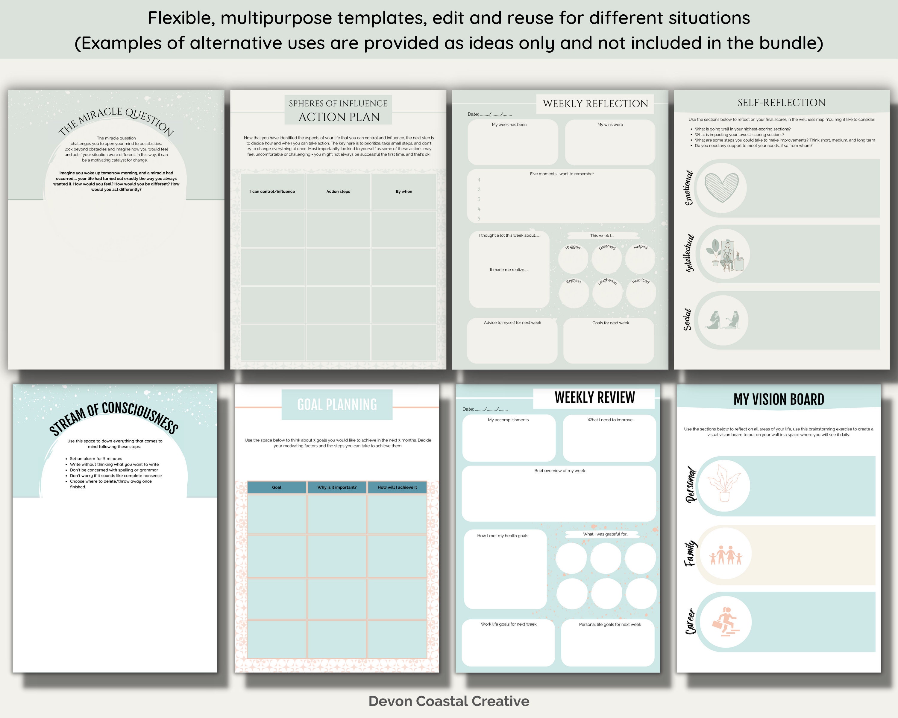 Therapy Worksheets Coaching Template Canva Psychology - Etsy