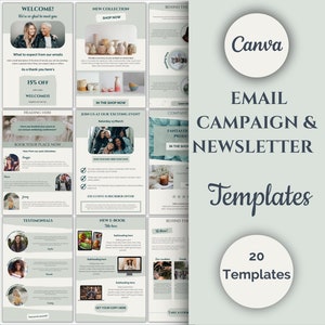 Canva Email Marketing Templates | Newsletters | Email Campaign | Marketing Emails | Mailchimp,  Klaviyo and Flodesk templates | Sales emails