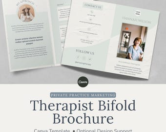 Therapist Bifold Brochure Template | Editable Canva Leaflet for Counsellors & Coaches (Digital Download)