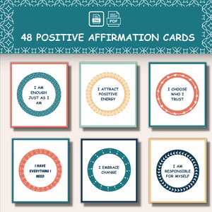 Cartões de Afirmação Positiva, Cartões de Afirmação de Amor Próprio, Citações Positivas, Cartões de Terapia, Cartões de Afirmação de Aconselhamento, TCC, PDF para Imprimir