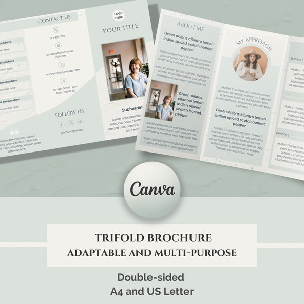 Trifold Brochure Template, Editable Marketing Brochure,  Therapy Tools, Coaching Tools, Business Brochure, Trifold Leaflet, Trifold Pamphlet