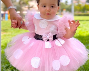 Disfraz inspirado en Minnie Mouse rosa, vestido de tutú de disfraz de  Halloween, vestido de bebé Minnie Mouse rosa, disfraz de 1er cumpleaños,  disfraz de sesión de fotos -  México