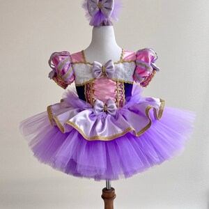 Robe Raiponce pour tout-petits Déguisement en tulle violet premier anniversaire Tutu de princesse violet Déguisement pour la récréation image 1