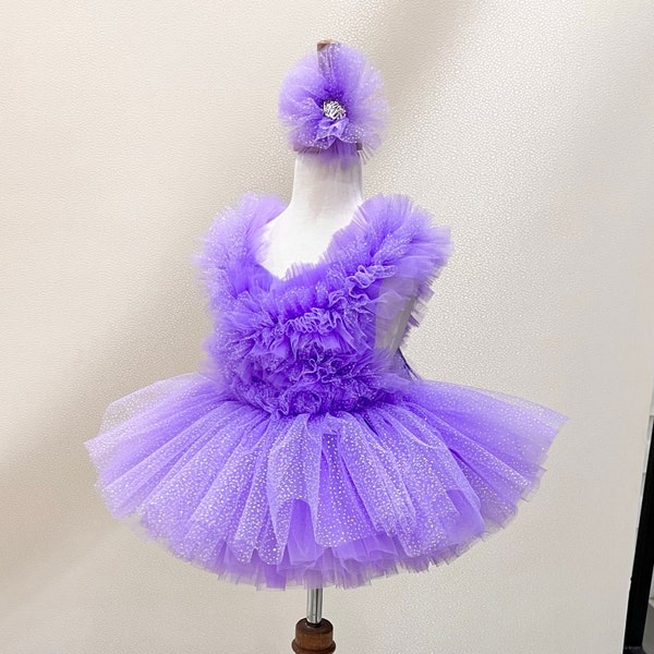 Purple Birthday Tulle Dress | First Birthday Dress | Tulle Dress | Princess Tutu |  Photoshoot Outfit