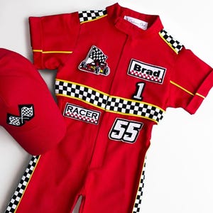 Fast One Birthday Suit - Race Car Birthday Toddler Costume - Dziecięcy kombinezon wyścigowy - Prezent dla chłopca - Kostium na Halloween