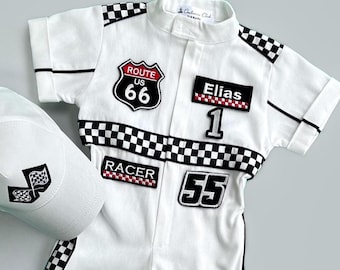 Fast One Birthday Suit - Race Car Birthday Toddler Costume - Kids Racing Jumpsuit - Baby Boy Gift - Halloween Costume