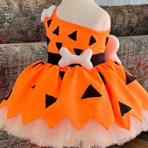 Pebble Dress Orange Pebbles Costume for Toddler Stone Age Etsy