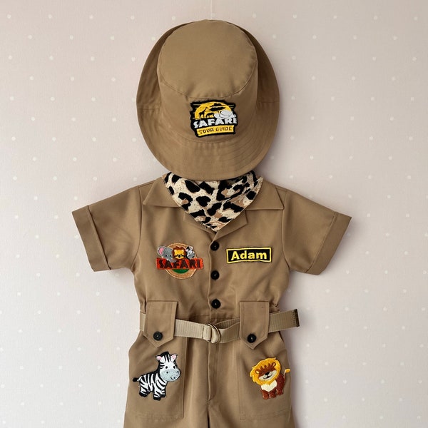 Personalized Safari Outfit for Baby & Toddler - Baby Safari Costume, Halloween Kids Costume