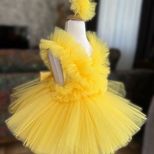 Gelb Tutu Kleid für Baby & Kleinkind | Erster Geburtstag Tüllkleid | Geburtstag Tütü | Halloween-Kostüm
