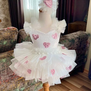 Valentines Day Outfit for Baby Girl,Toddler Valentines Dress,First Birthday Dress,Baby Party Dress,Baby Tulle Dress