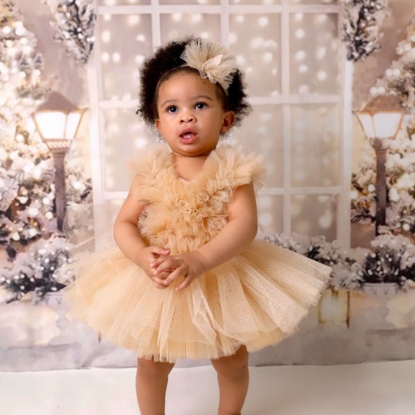 Boho Birthday Tulle Dress | First Birthday Dress | Tulle Dress |  Birthday Tutu |  Photoshoot Outfit