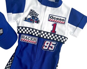 Fast One Birthday Suit - Race Car Birthday Toddler Costume - Kids Racing Jumpsuit - Baby Boy Gift - Halloween Costume