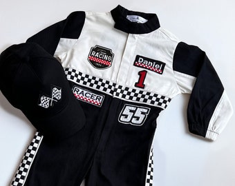 Fast One Birthday Suit - Race Car Birthday Toddler Costume - Kids Racing Jumpsuit - Baby Boy Gift - Halloween Costume