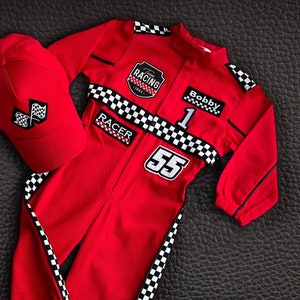 Fast One Birthday Suit - Race Car Birthday Toddler Costume - Dziecięcy kombinezon wyścigowy - Prezent dla chłopca - Kostium na Halloween