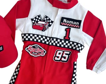 Fast One Birthday Suit - Race Car Birthday Toddler Costume - Kids Racing Jumpsuit - Baby Boy Gift - Halloween Costume