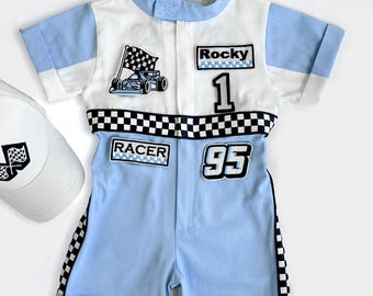 Fast One Birthday Suit - Race Car Birthday Toddler Costume - Kids Racing Jumpsuit - Baby Boy Gift - Halloween Costume