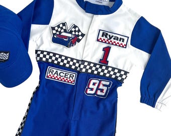 Fast One Birthday Suit - Race Car Birthday Toddler Costume - Kids Racing Jumpsuit - Baby Boy Gift - Halloween Costume