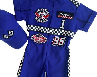 Fast One Birthday Suit - Race Car Birthday Toddler Costume - Kids Racing Jumpsuit - Baby Boy Gift - Halloween Costume