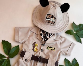 Personalized Safari Outfit for Baby & Toddler - Mickey Mouse Inspired Safari Outfit - Wild One Birthday Safari Outfit - Halloween Costume
