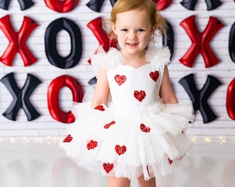 Valentinstag Outfit für Baby Mädchen,Kleinkind Valentinstag Kleid,erster Geburtstag Kleid,Baby-Party-Kleid,Baby Tüll Kleid