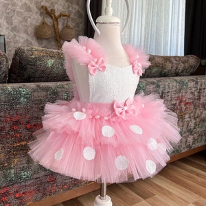 Minnie Mouse Tulle Dress for Toddlers | First Birthday Minnie Mouse Toddler Costume | Handmade Tulle Dress | Halloween Costume