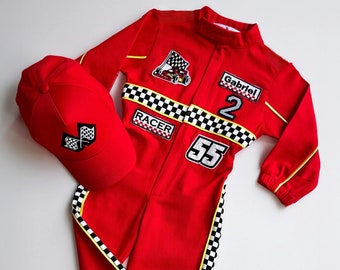 Fast One Birthday Racing Suit - Personalized 1st Year, Toddler Race Car Costume, Kids Outfit for Halloween & Drag Race Gift