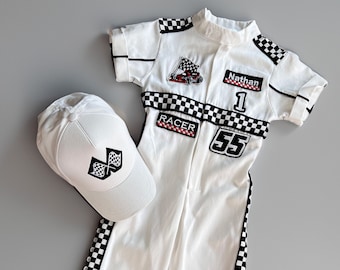 Short Sleeve Fast One Birthday-Race Car Birthday -Two Fast Birthday Custom Race Suit-Halloween Costumes-1st Birthday Gift-Drag Race