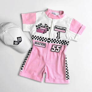 Fast One Birthday Suit - Race Car Birthday Toddler Costume - Kids Racing Jumpsuit - Baby Girl Gift - Halloween Costume