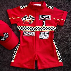 Fast One Birthday Suit - Race Car Birthday Toddler Costume - Kids Racing Jumpsuit - Baby Boy Gift - Halloween Costume